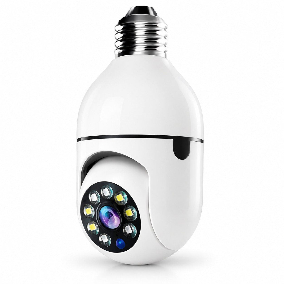 Cámara ampolleta WiFi 360° de Nova Hogar sobre fondo blanco