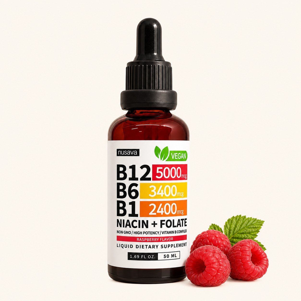 Vitamina B12 + Complejo B en Gotas · nusava 50 ml